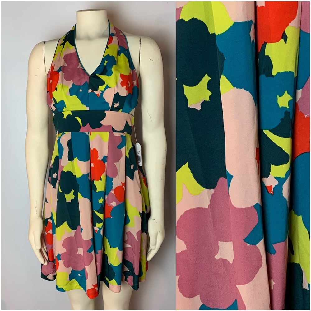Jessica Simpson Halter Fit And Flare Floral Dress - Picture 3 of 7